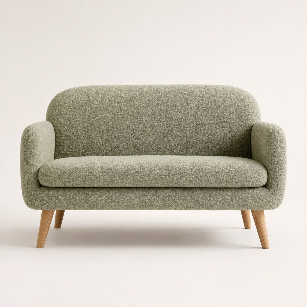 Saga 2-Seat Loveseat in sage bouclé